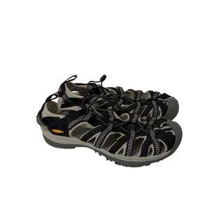 Keen Whisper Sandals Womens Size 6 Black Gray Hiking Outdoor Waterproof